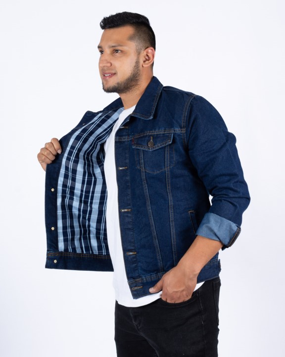 Chaqueta Jean (Denim) forrada, para Hombre Stone Oscuro- CHF- 283 - 3