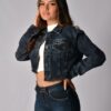 Chaqueta Jean Desflecada, Denim Gris Humo OVSD-045-2