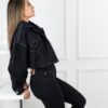 Chaqueta Oversize, Dama color negro con hilos blancos - OISEAU-CHN1 - 2