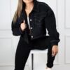 Chaqueta Oversize, Dama color negro con hilos blancos - OISEAU-CHN1 - 3