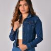 Chaqueta licrada en jean para dama-mujer color azul oscuto Stone Oscuro CHR - 062